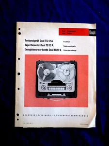 Dual TG 12A Replacement Parts Manual  English German & French Factory Original - Foto 1 di 1