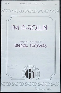 I'M A-ROLLIN' arr. by Andre Thomas - Hinshaw SATB Choral Octavo SINGLE SHEET - Picture 1 of 2
