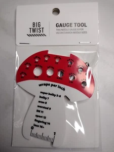 Big Twist Knitting Needle Gauge Tool w/Carbiner Clip - Picture 1 of 2