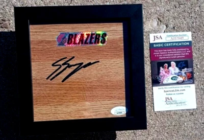 Blazers Shaedon Sharpe Portland FIRMADOS Y ENMARCADOS piso certificado de autenticidad JSA  Foto 1 de 2