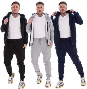 Men's Tracksuit Set Fleece Zip Hoodie & Joggers Gym Loungewear Sportswear - Picture 1 of 22