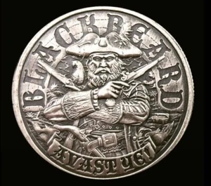 ANTIGUA BARBANEGRA 1 oz 999 PLATA FINA BARCO PIRATA AVAST YE REINA ANNE en CÁPSULA - Imagen 1 de 5