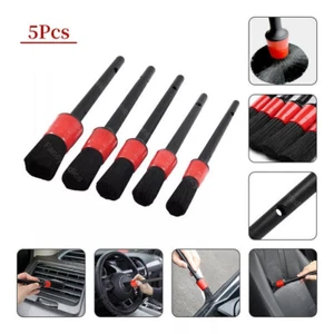 5PC Car Detailing Brush Kit Boar Hair Vehicle Auto Interior For Wheel Clean Sets - Picture 1 of 10