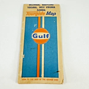 1972 Gulf Gas Road Map Vtg Fold Up Paper Tourgide Florida West Virginia Maryland - Picture 1 of 18