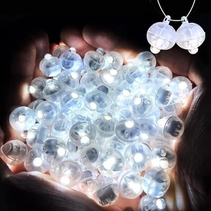 100 Pcs Glow steadily White LED Flash Mini Balloons Light For Party Wedding - Picture 1 of 7