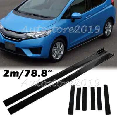 For Honda Fit 2006-2020 Gloss Side Skirt Extension Splitter Spoiler Lip Rocker - Image 1 of 4