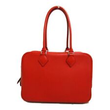 HERMES Plume 28 Handbag Swift leather Red Rouge tomate Used Women SHW X