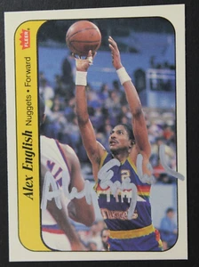 Alex English Denver Nuggets Signed 1986 Fleer #4 Autographed Basketball STICKER - Picture 1 of 3