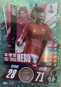 2020-21 Topps Match Attax - Darwin Nunez Rookie RC - Aqua Speckle - Hat Trick - Picture 1 of 2