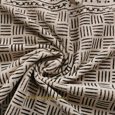 Hand Block Printed Throw Blanket 100% Cotton Throw Bohemia Fringed Blanket Quilt - Image 1 of 4