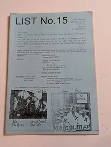 List #15: 1990s Punk/New Wave/Hardcore etc Mail Order Catalogue - Imagen 1 de 3