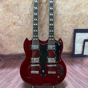 Custom SG Double Neck Electric Guitar 12+6 String 4H Pickup free shipping US - Picture 1 of 11