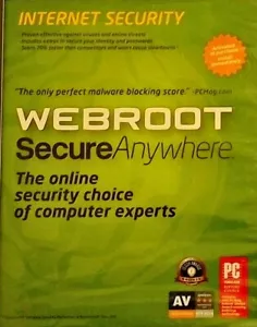 Webroot Secure Anywhere Internet Security WINDOWS 8 Compatible PC Mac or Mobile - Picture 1 of 3