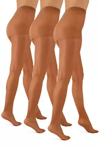 3 Pack Aurellie 20 Den Sheer Tights – Lycra Glossy Pantyhose S–4XL 9 Colors - Picture 1 of 20