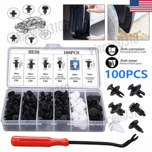 100PCS Box Set Bumper Fender Liner Push Type Retainer Clips for Nissan w/Tool - Picture 1 of 7