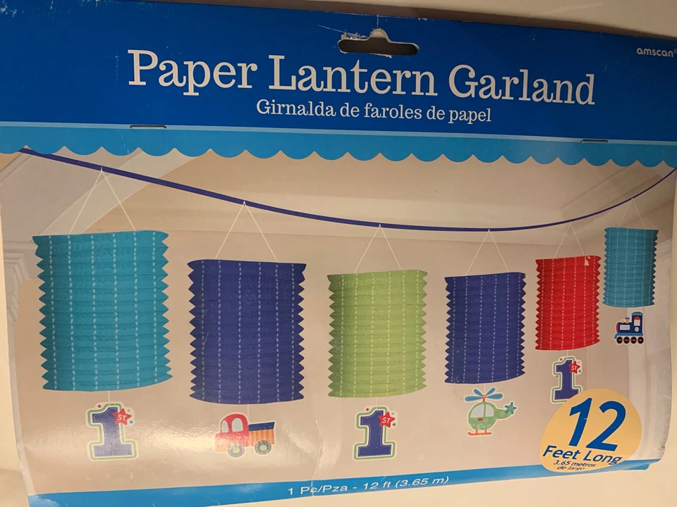 Guirnalda linterna decoración niño fiesta cumpleaños primer vehículo tren camión multicolor Foto 1 de 4