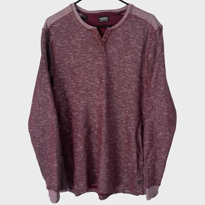 Buffalo David Bitton Katana Henley Shirt Men's Large Red Long-Sleeve Pullover - Image 1 of 4