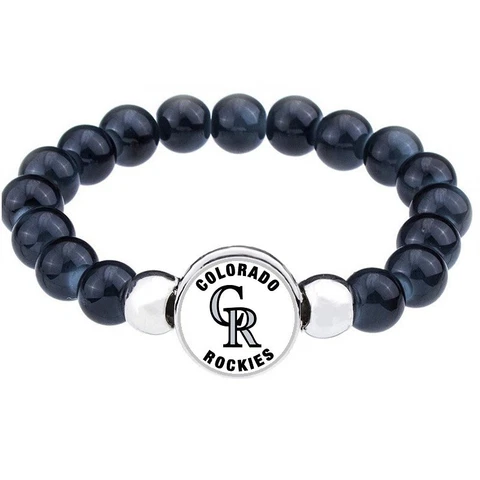 Colorado Rockies Womens Mens Black Bead Chain Bracelet Jewelry D1 Cover