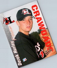 2000 Multi-Ad Hickory Crawdads Update Derek Hurley #16 Hickory Crawdads