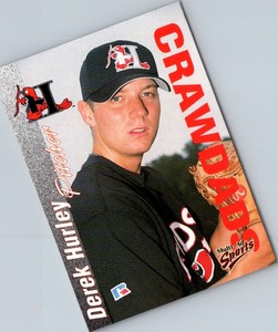 2000 Multi-Ad Hickory Crawdads Update Derek Hurley #16 Hickory Crawdads