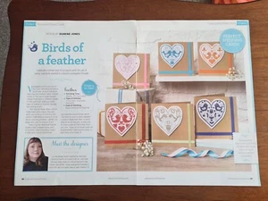 Birds Of A Feather Variegated Heart Cards Cross Stitch Pattern - Pattern Only - Picture 1 of 5