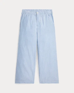 Polo Ralph Lauren Polo Prepster Seersucker Pants Girl's 10 Blue Button Closure~ - Picture 1 of 18