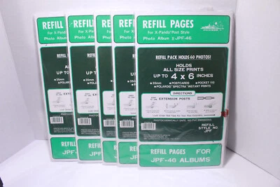 5 X Páginas de Recarga de Álbum de Fotos Pioneer 4 x 6 JPF-46 60 Fotos De Colección SIN ABRIR Foto 1 de 4