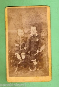 #D143. SMALL CABINET CARD OF GIRL &  BOY WITH CRICKET BAT, SYDNEY - Bild 1 von 2
