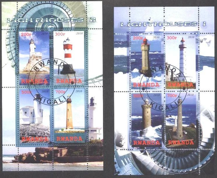 Used S/S Lighthouses 2010  from Rwanda   avdpz - Image 1 of 1