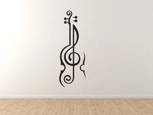 Music Note#1- Violin Treble Clef Symbol Artist School Musical - Vinyl Wall Decal - Picture 1 of 1