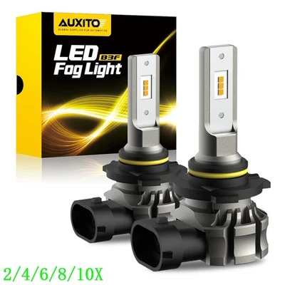 AUXITO Yellow H10 LED 9145 9040 Fog Light Bulb Kit DRL Super Bright 2400LM 2/10x - Image 1 of 4