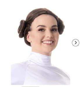 Princess Leia Adult Wig - Brown - Space Buns - Costume Accessory Adult Teen New - Picture 1 of 3