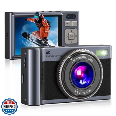 Forc Digitalkamera, 4K Camara de Fotos mit 64GB Karte, 18X Zoom Anti-Shake Vid - Bild 1 von 4