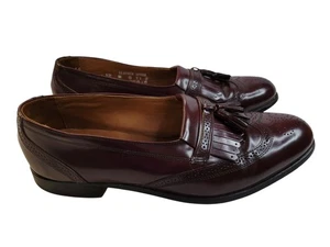 VTG BOSTONIAN Classics USA Made Mens Brogue Wingtip Tassel Loafer Leather 12 M - Picture 1 of 8