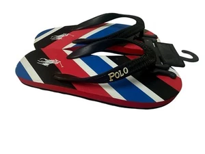 Polo Ralph Lauren Kids Flip Flops Black Size 13 Sandal - Picture 1 of 15