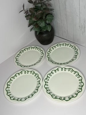 NEW! Kate Spade New York X Target Stoneware Dessert Plates With Green Trim Set/4 - Image 1 of 4