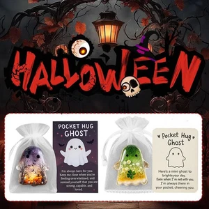 Halloween Ghost Pocket Hug Inspirational Card CharmGifts 丨UK - Picture 1 of 21