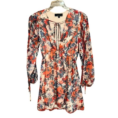 Vestido Adelyn Rae Para Mujer Elise Boho Floral Manga Larga Abertura Ajuste y Acampanado Talla S Foto 1 de 4