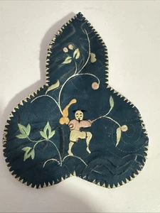 Early Chinese Sewing Scissor Holder Embroidery Pocket  - Picture 1 of 5