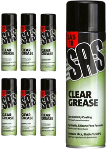 6 x SAS18 Grasa Transparente 500ml Spray Lubricante Cerradura Puerta Coche Ventana Envío Gratis - Imagen 1 de 1