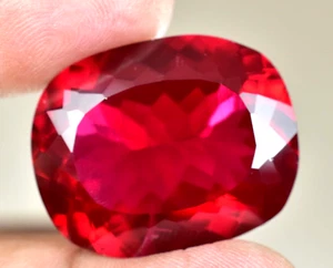 59.20 Ct Natural Blood Red Mozambique Ruby AGL CERTIFIED Cushion Shape Gemstone - Picture 1 of 5