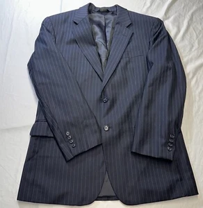 Jos A Bank Men's Sport Coat Two Button Blazer Jacket Sz 42 Black Stripe - Picture 1 of 13