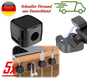 5er Set Kabelhalter Magnetisch/Selbstklebend, Organizer, Klemme, Clips, Ordnung - Bild 1 von 5