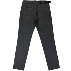 Pantalones de mezclilla rústicos para hombre gris carbón ajuste ajustado - Imagen 1 de 3