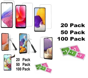Lot of 20 50 100 Tempered GLASS for Samsung/LG/Motorola/OnePlus/Revvl Phones - Picture 1 of 1