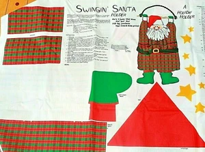 Swinging Santa Holder Springs Fabric Panel 60 x 34 Inches - Picture 1 of 1