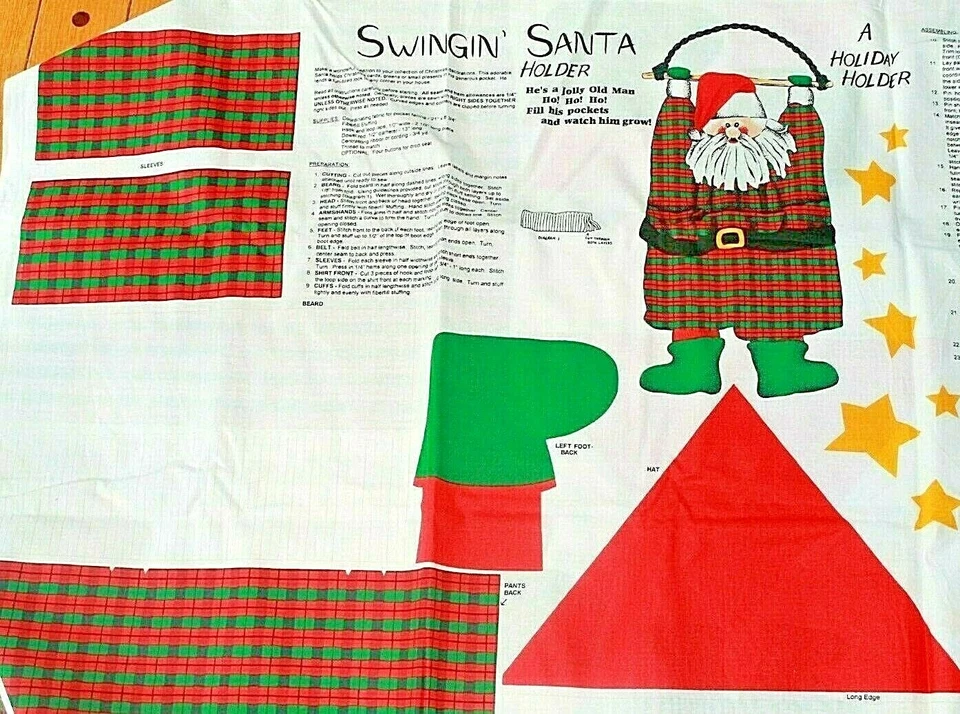 Swinging Santa Holder Springs Fabric Panel 60 x 34 Inches - Image 1 of 1
