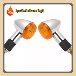 Front Rear Motorcycle Turn Signal Blinker Indicator Light Amber Chrome For HONDA - Foto 1 di 15