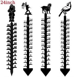 Metel Snow Gauge 24'' Outdoor Measuring Gauge Detachable Snow Measuring Stick - Picture 1 of 37