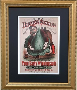Vintage Mini Food & Drink Poster "Rice's Seeds, Circa 1900s" New Custom Framed - Picture 1 of 3